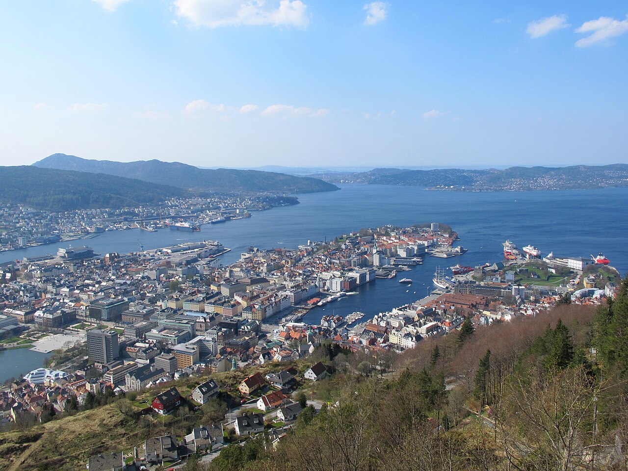 Uitzicht over Bergen in Noorwegen